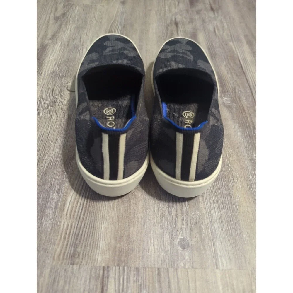 Rothy's The Original Slip On Sneakers Gray Black Knit Camo Women's Size 8
